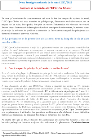 Stratégie nationale de Santé 2017-2022. Positions et demandes de l’UFC-Que Choisir