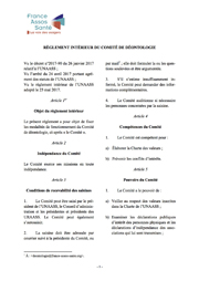 Règlement intérieur du Comité de déontologie